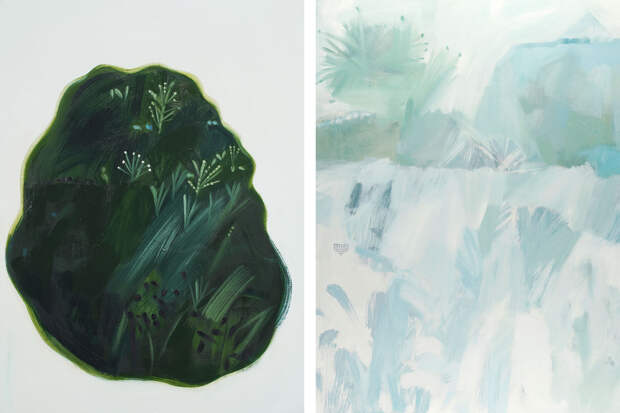 Оля Леонтьева, слева: «Сердце» / справа: «Дорога к озеру»