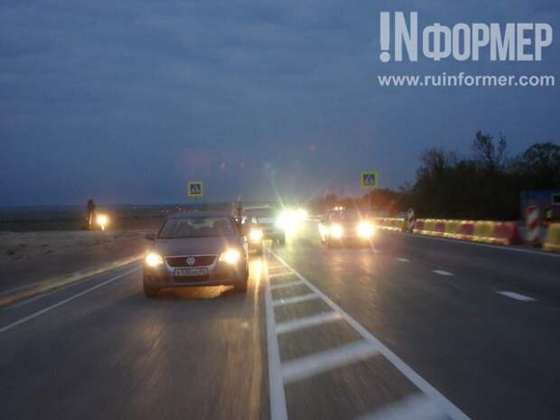 Эксклюзивные кадры запуска автомобильного движения на Крымском мосту
