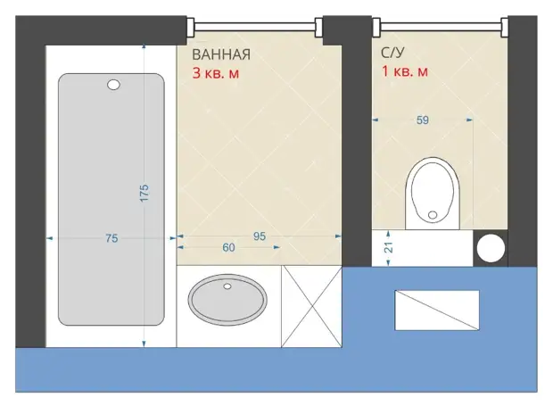 Размеры ванной комнаты в хрущевке
