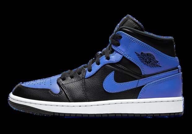 Air Jordan 1 Mid Black Hyper Royal White