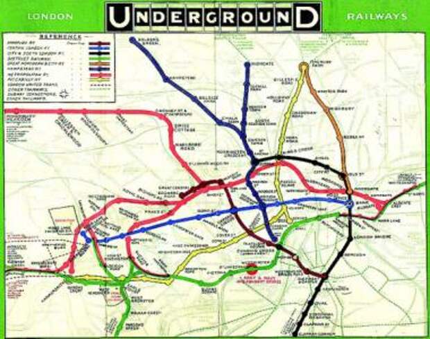 Схема лондонской подземки шрам