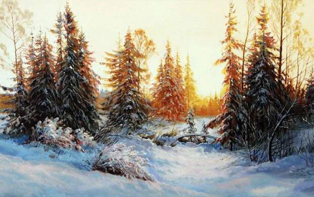 Зимние картины русских художников