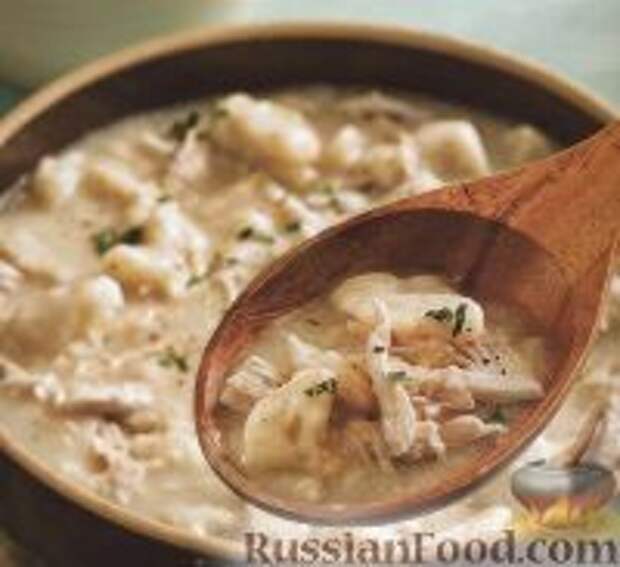Фото к рецепту: Куриный суп с клёцками