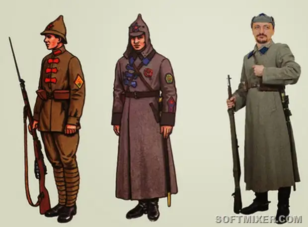 Одежда большевиков. Одежда комиссара РККА 1918 года. Буденовка РККА 1918. Буденовка РККА 1919. Форма РККА 1917.