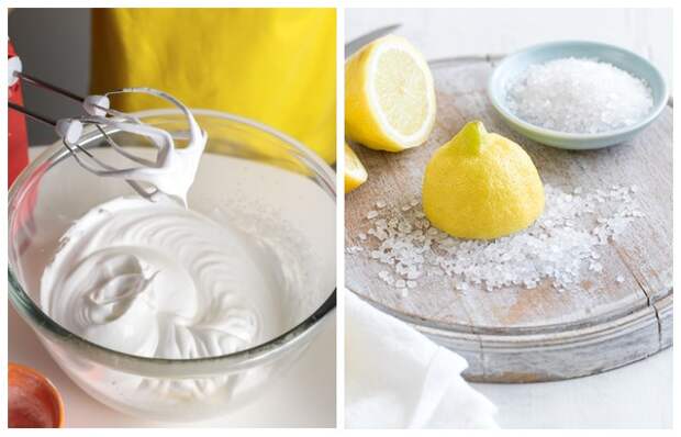 Лимонный сок или щепотка соли ускорят процесс взбивания