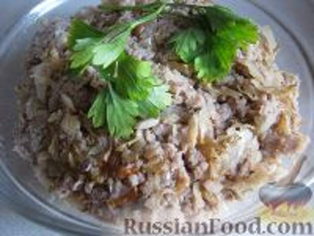 Фото к рецепту: Начинка для пирогов с мясом и капустой