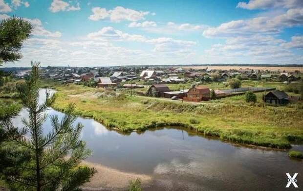 Нижнее Село в наши дни. Вид с камня Ш...