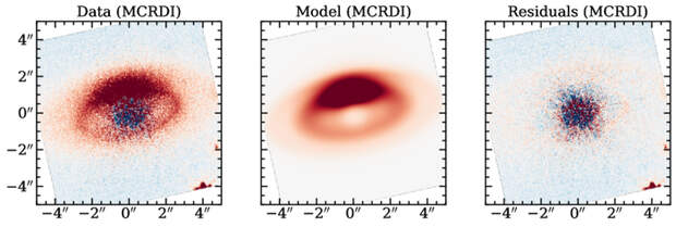 Асимметричный диск HD 92945: Первые снимки от «Джеймса Уэбба»