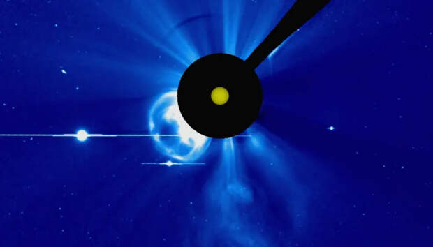 На обратной стороне Солнца произошёл очень крупный двойной взрыв