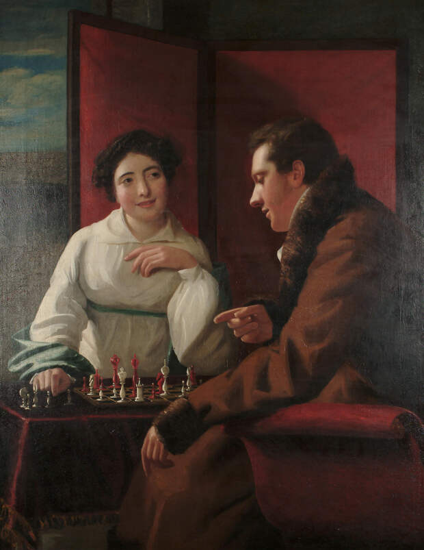 Игра в шахматы, картины разных художников и времён
