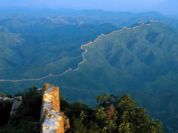 7. Вид на Великую китайскую стену с высоты. интересное, необычные фото, фото