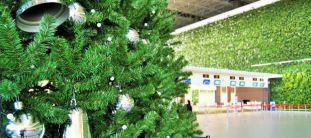 Аэропорт Симферополя украсила новогодняя елка