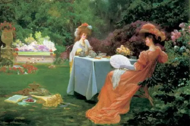 Альфред Оливер. Чаепитие в саду