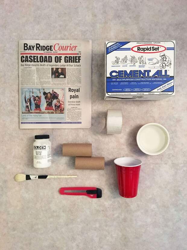 Ваза из газет и бетона (Diy)