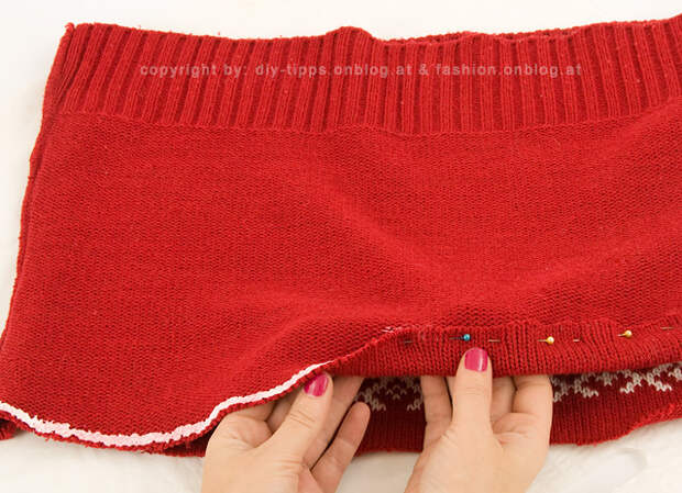 DIY ПРОЕКТ: старый свитер становится юбка - Шаг 3 из 11