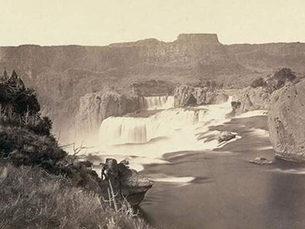 Еще одна фотография водопада Шошони, штат Айдахо, 1868 год