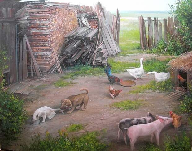 Удивительные картины российского художника, которые способны вернуть вас в детство вячеслав палачёв, искусство, картины, русская деревня, художник