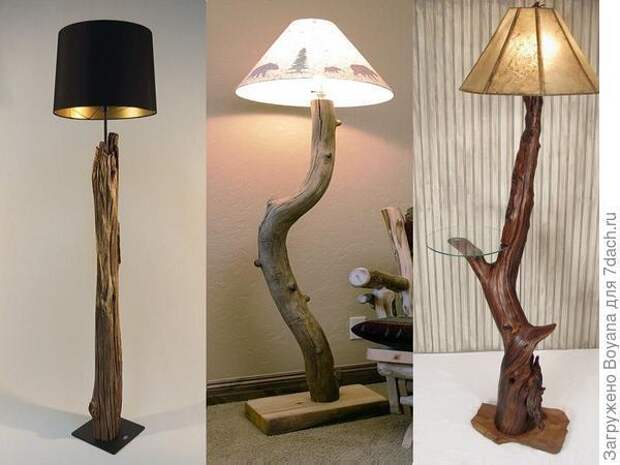 Деревянные напольные светильники