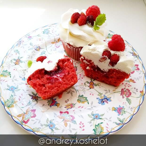 Капкейки Красный Бархат. Великолепные пирожные просто тают во рту! Легкий быстрый рецепт