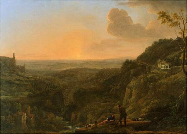 File:A view of the Roman Campagna from Tivoli, evening (1644-5); Claude Gellee, called Le Lorrain.jpg