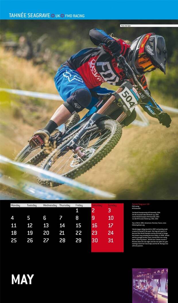 Профессиональные спортсменки в велосипедном календаре Cyclepassion calendar 2015 - Tahnee Seagrave / Тани Сигрейв