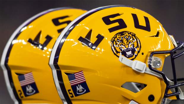 LSU football helmets