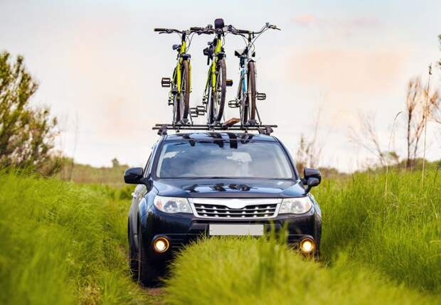 Three Bicycles On Roof Rack