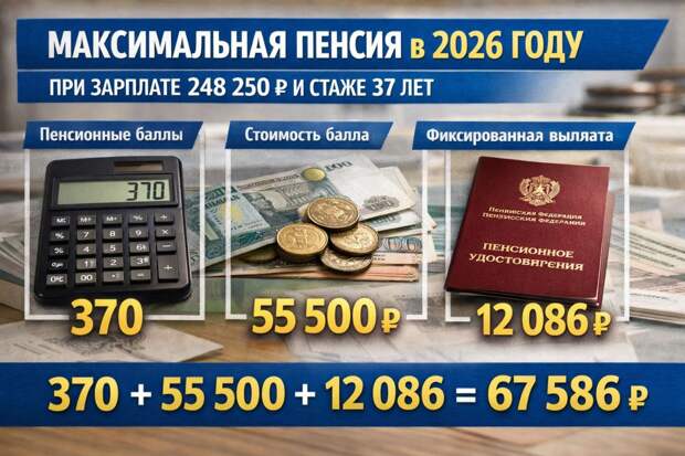 💰 Максимальная пенсия в 2026 году: сколько можно получить на самом деле