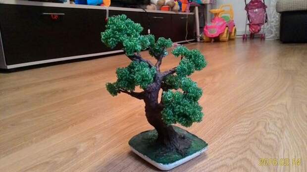 Бансай и мини дзен сад рукоделие с процессом, бансай, бисер, длиннопост