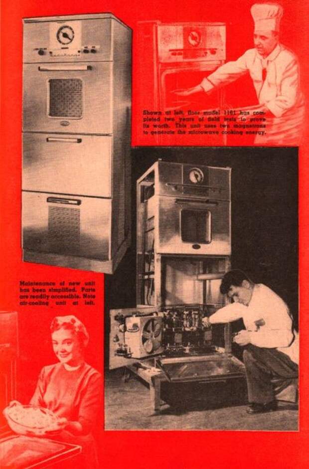 Реклама микроволновой печи, 1955 год.
