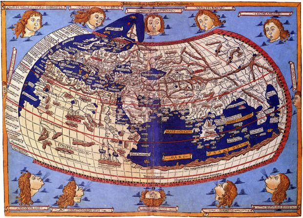 Карта мира Клавдия Птолемея. /фото реставрировано мной, изображение взято из открытых источников/ 