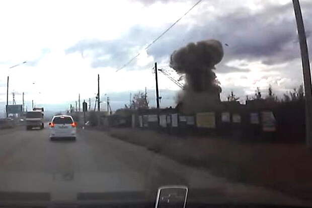 Момент взрыва ракеты в Чите