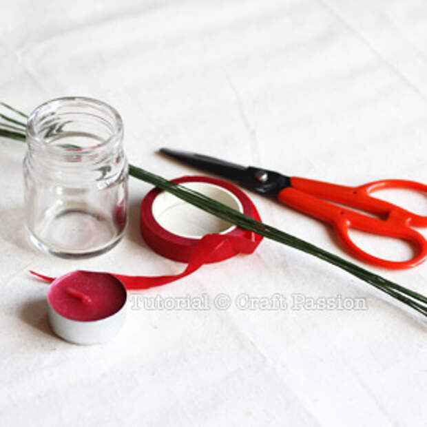 tools and materials to make fabric poinsettia