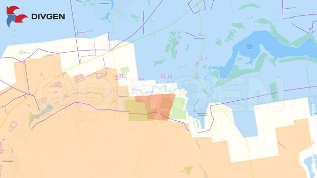 Карта СВО на 19 июля 2025 года. Армия России продвинулась в восточной части Яблоновки на Константиновском направлении. Фото © Telegram / DIVGEN   Карта СВО