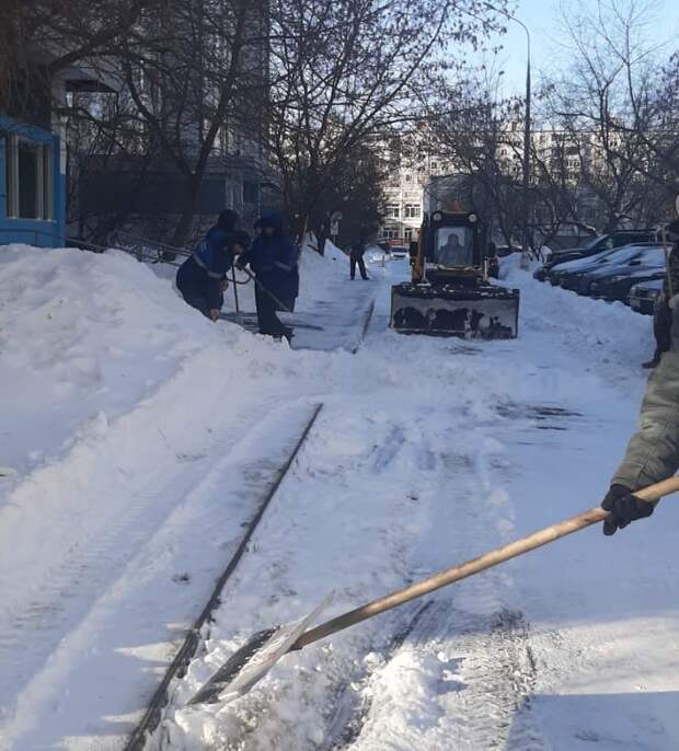 В районе Марьино снег убирает более 600 человек — Жилищник