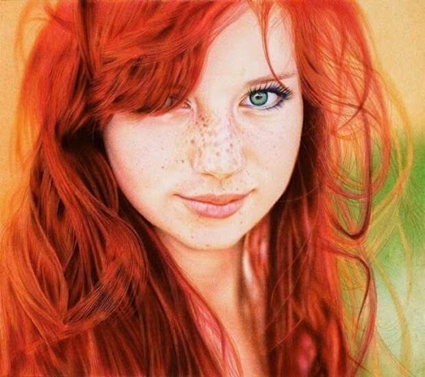 Сэмюэль Сильва картина с рыжеволосой девушкой (506x449, 68Kb)