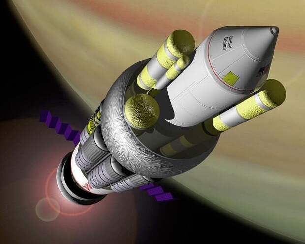 Космический корабль проекта «Орион», рисунок художника. Автор: NASA - http://mix.msfc.nasa.gov/abstracts.php?p=704