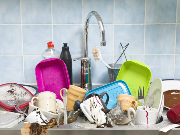 Отношение к грязной посуде. | Фото: Golos.io.