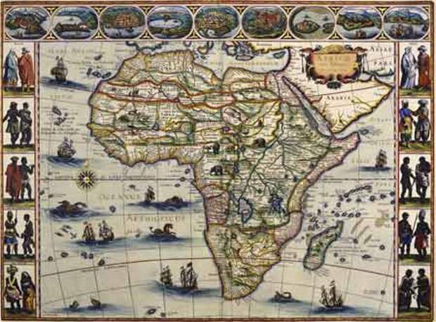 Карта Африки Виллема Блау 1630 год