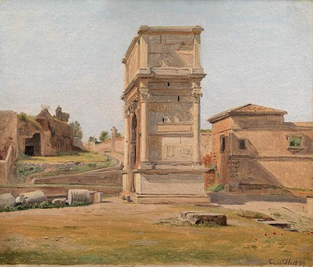 Constantin Hansen (1804-80) - The Arch of Titus in Rome. (1839), Автор: Датская национальная галерея, Копенгаген (SMK) (Копенгаген (СМК) Датская национальная галерея)Датская национальная галерея, Копенгаген (SMK) (Живопись на Gallerix.ru)