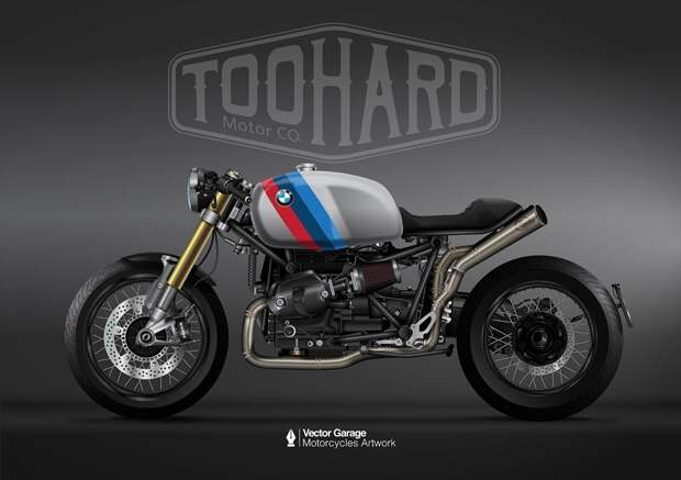 TooHard Motor Co.: кафе рейсер Bavara - BMW R9T с баком R90S