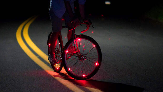 светящиеся колеса на велосипеде