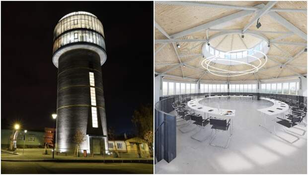 Преобразование водонапорной башни в современный офис в городской части Кладно-Розделова (Чехия).
