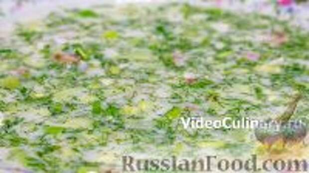 Фото к рецепту: Окрошка мясная сборная (на сыворотке)
