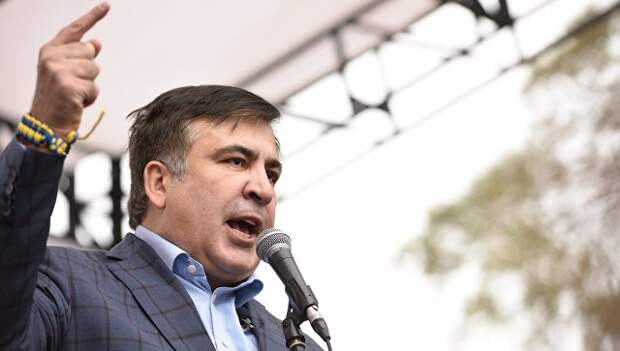 Михаил Саакашвили выступает на акции в Киеве