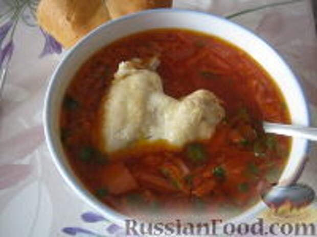 Фото к рецепту: Красный борщ с курицей