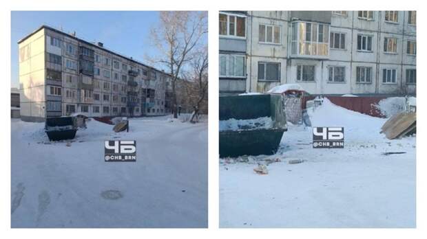 В Барнауле пожаловались на заваленную отходами мусорную площадку на улице Антона Петрова