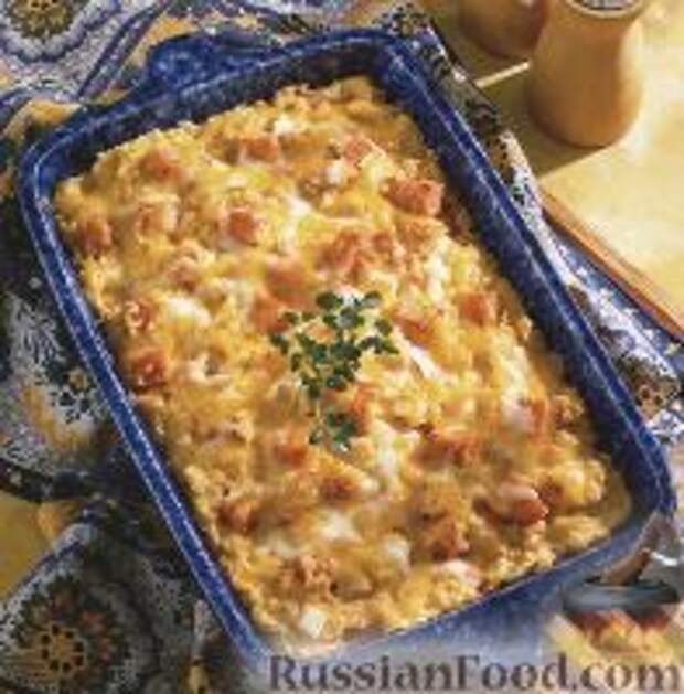 Фото к рецепту: Сырная запеканка с мясом