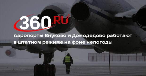 Аэропорты Внуково и Домодедово работают в штатном режиме на фоне непогоды