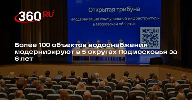 Более 100 объектов водоснабжения модернизируют в 5 округах Подмосковья за 6 лет
